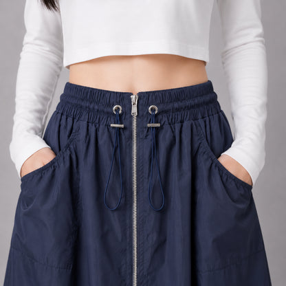 COLEGACY Women Nylon Midi Skirt