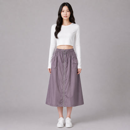 COLEGACY Women Nylon Midi Skirt