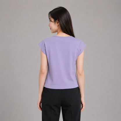 COLEGACY Women Lace-Up Short Sleeve Top