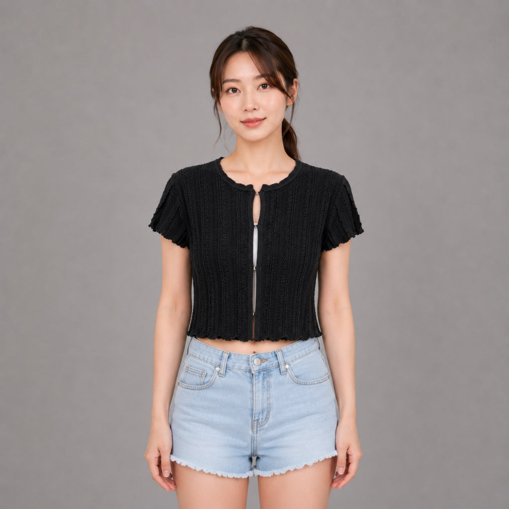 COLEGACY Women Knit Crop Top