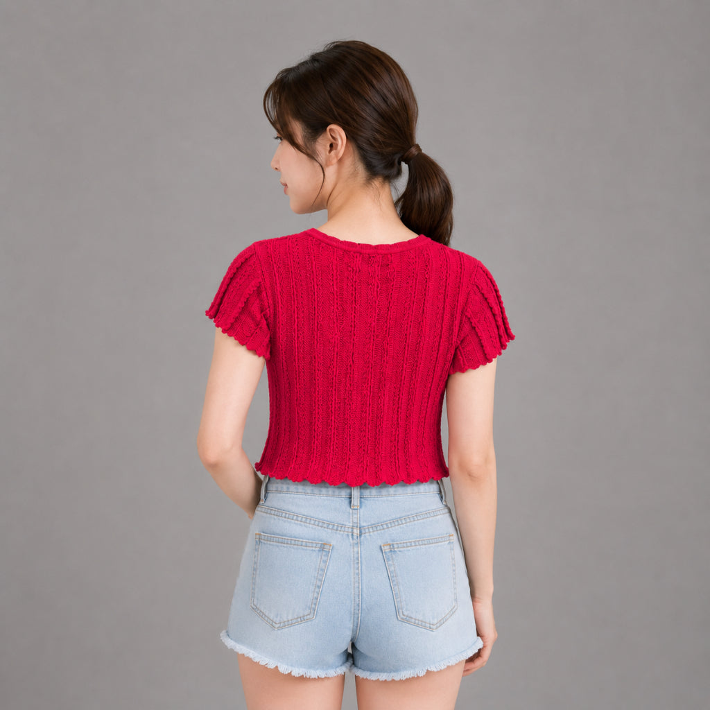 COLEGACY Women Knit Crop Top