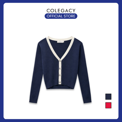 COLEGACY Women V-Neck Knit Cardigan