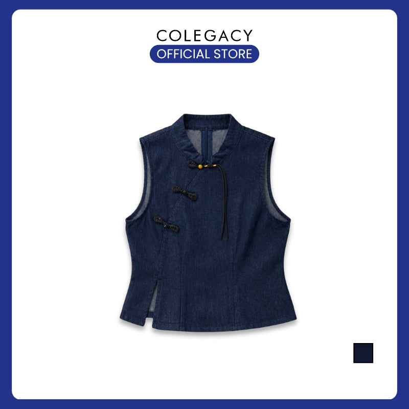 COLEGACY Women Mandarin Collar Vest Top