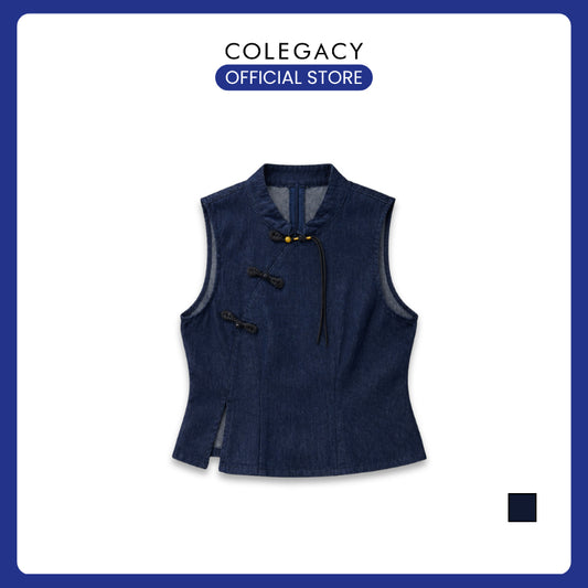 COLEGACY Women Mandarin Collar Vest Top