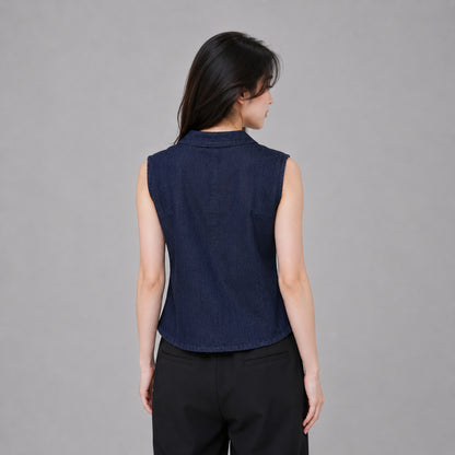 COLEGACY Women Mandarin Collar Vest Top