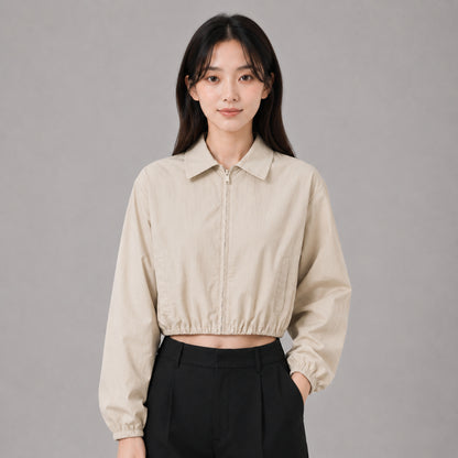 COLEGACY Women Cropped Zip Jacket