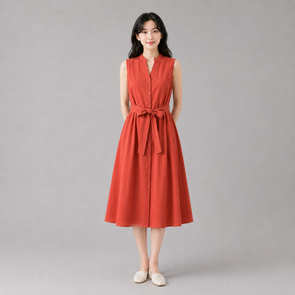 COLEGACY Women Sleeveless Midi Dress