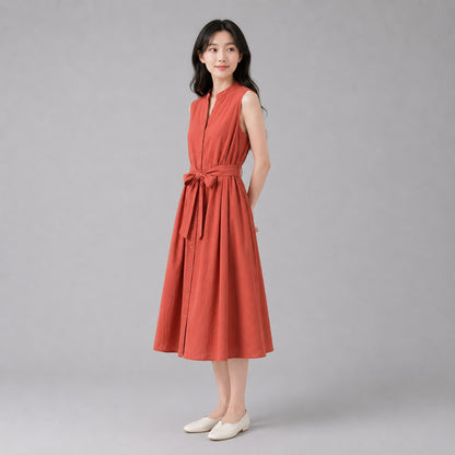 COLEGACY Women Sleeveless Midi Dress