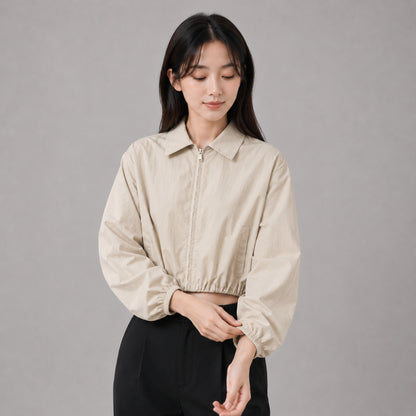 COLEGACY Women Cropped Zip Jacket