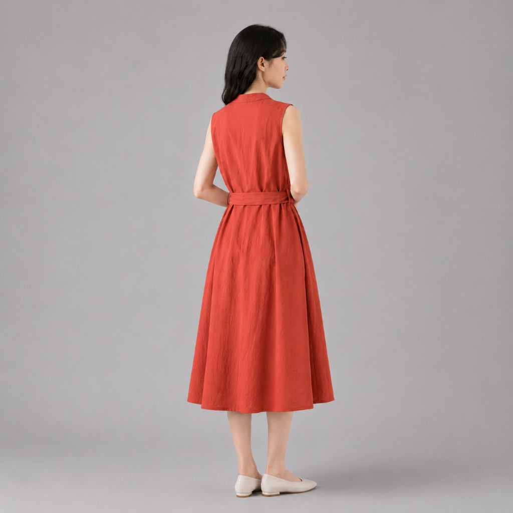 COLEGACY Women Sleeveless Midi Dress