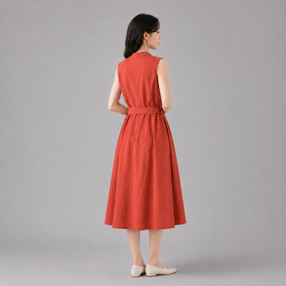 COLEGACY Women Sleeveless Midi Dress