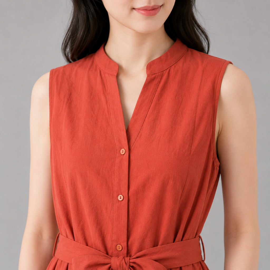 COLEGACY Women Sleeveless Midi Dress
