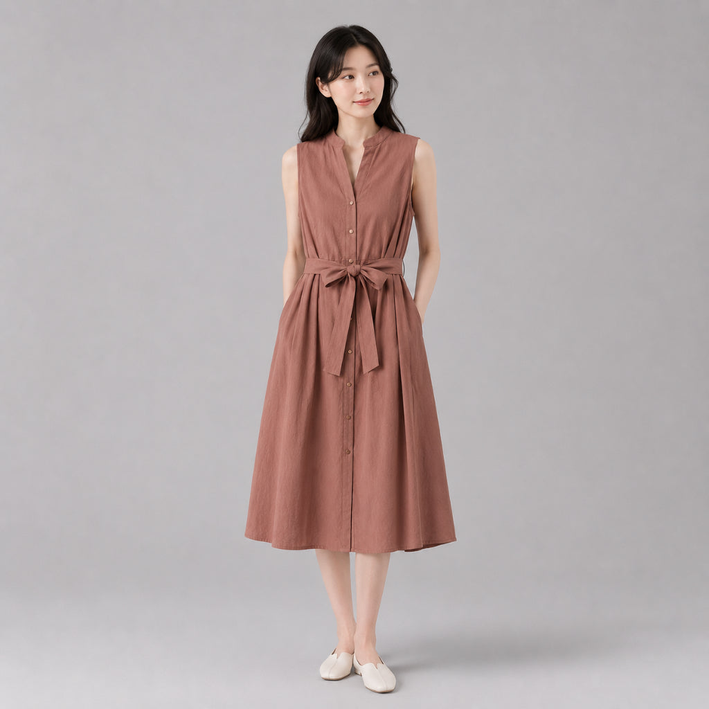 COLEGACY Women Sleeveless Midi Dress