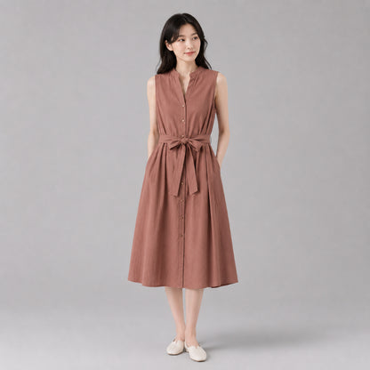 COLEGACY Women Sleeveless Midi Dress