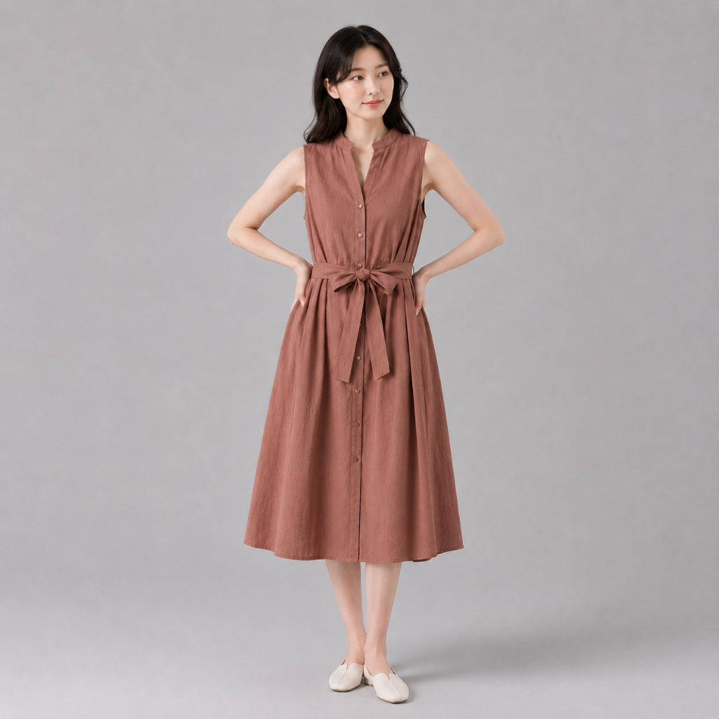 COLEGACY Women Sleeveless Midi Dress