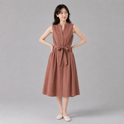 COLEGACY Women Sleeveless Midi Dress
