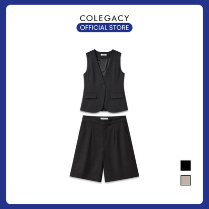 COLEGACY Women Sleeveless Vest & Short Pants Set