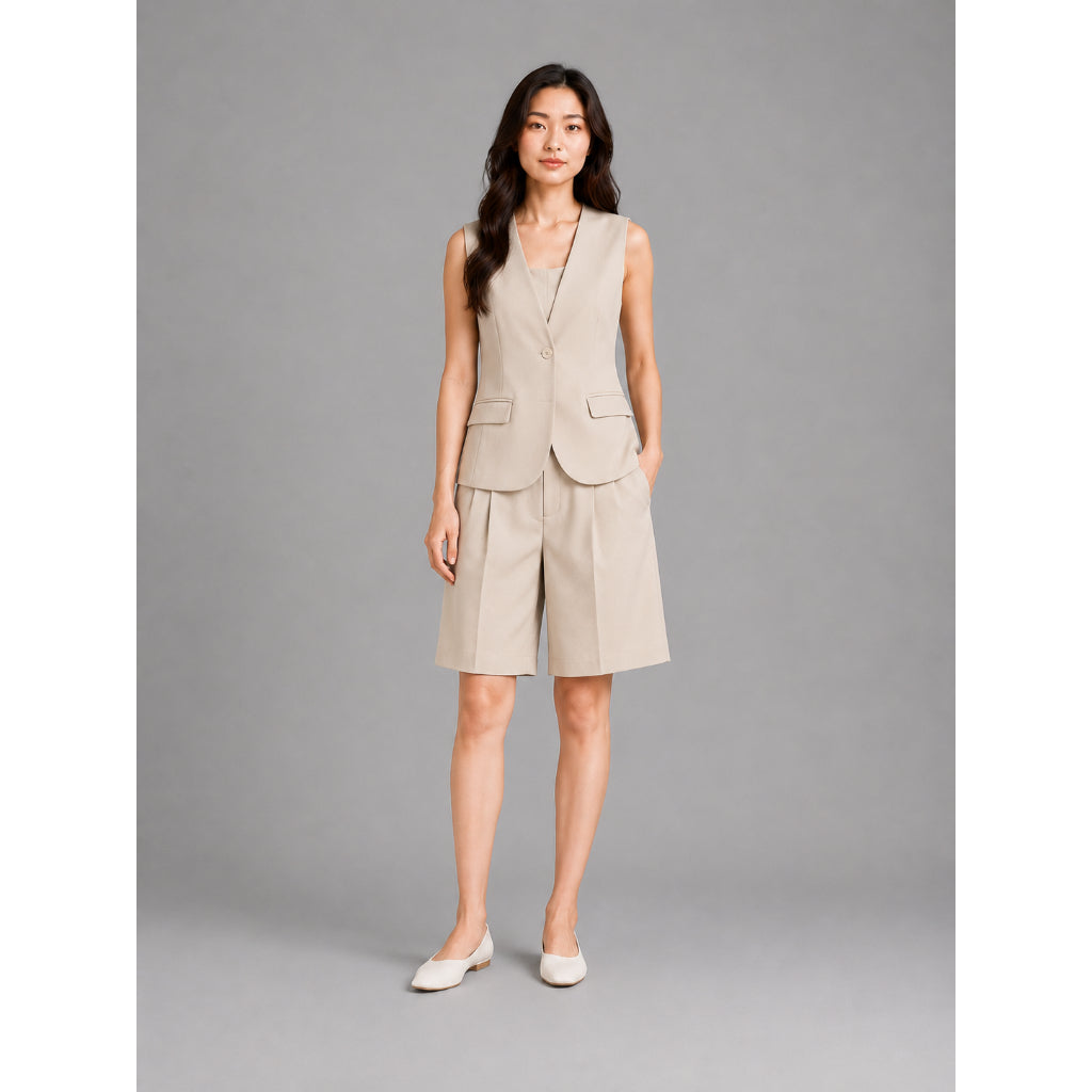 COLEGACY Women Sleeveless Vest & Short Pants Set