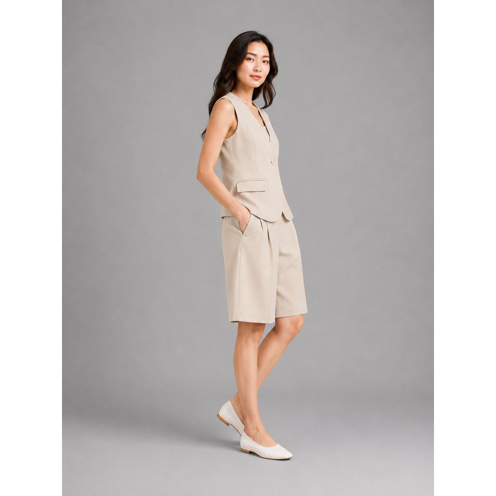 COLEGACY Women Sleeveless Vest & Short Pants Set