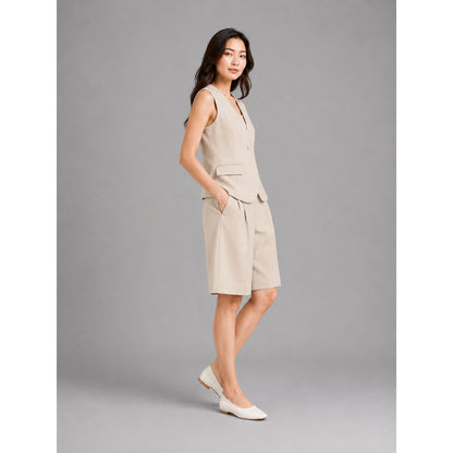 COLEGACY Women Sleeveless Vest & Short Pants Set