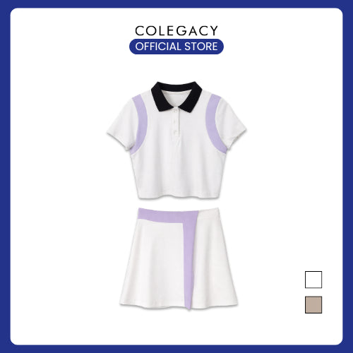 COLEGACY Sporty Chic Crop Polo Top