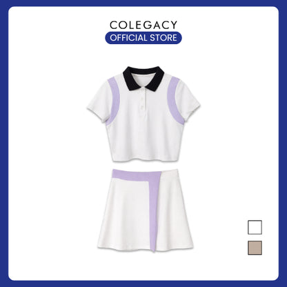 COLEGACY Sporty Chic Crop Polo Top