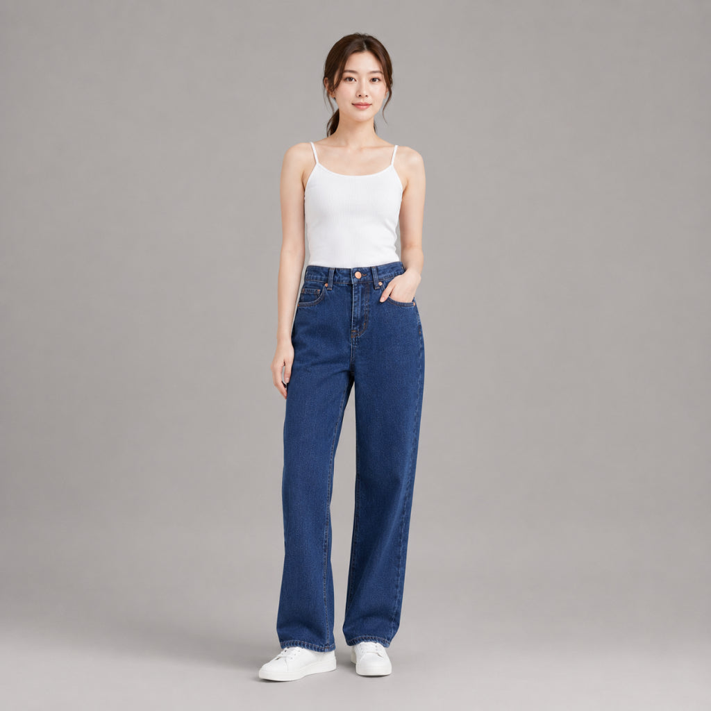 COLEGACY Women High Waist Wide Leg Jeans