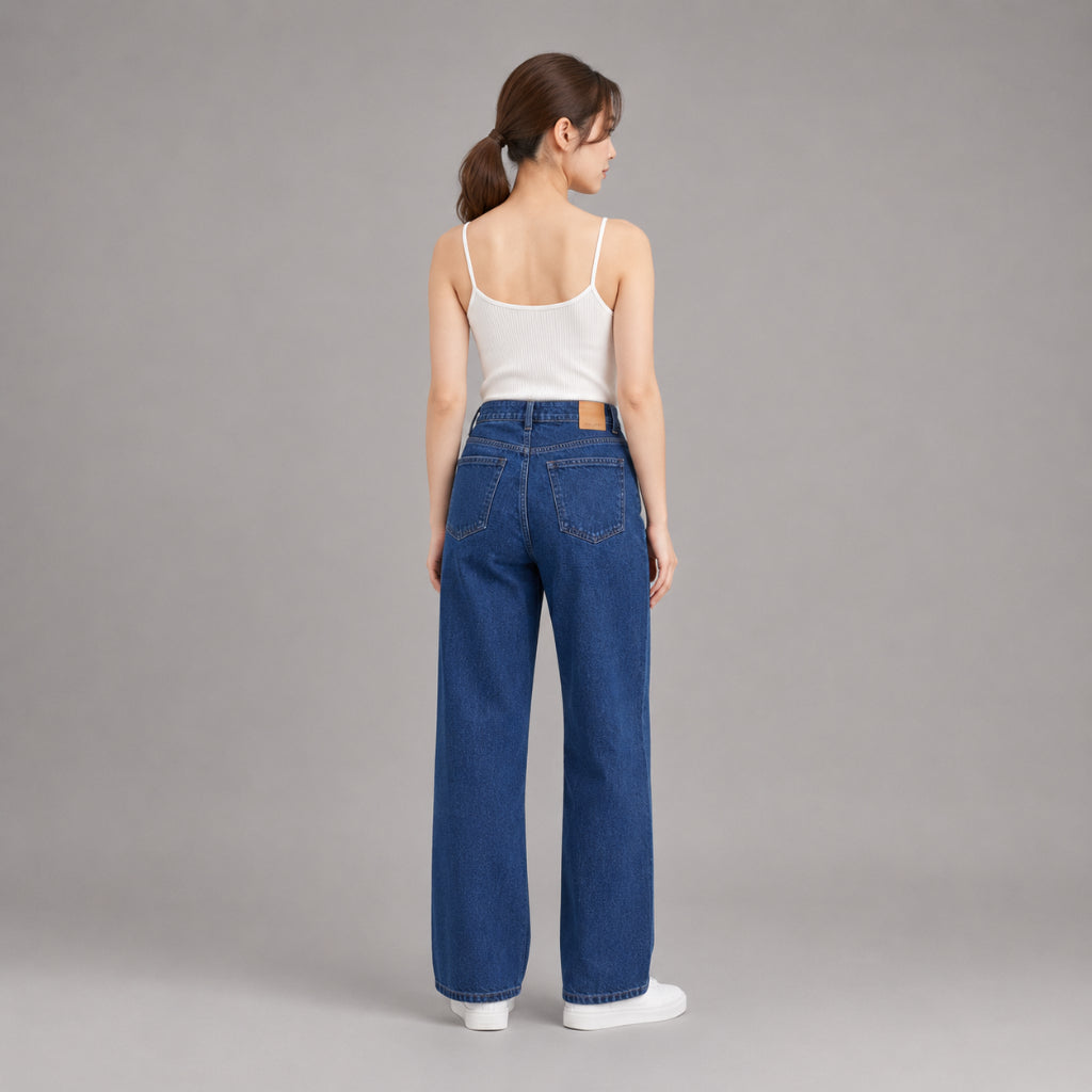 COLEGACY Women High Waist Wide Leg Jeans