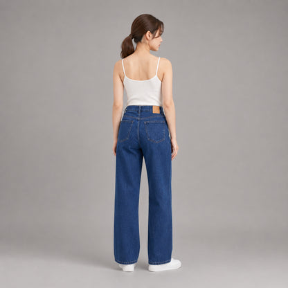 COLEGACY Women High Waist Wide Leg Jeans