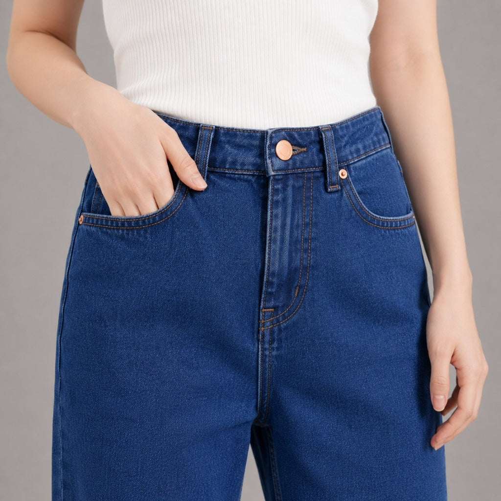 COLEGACY Women High Waist Wide Leg Jeans