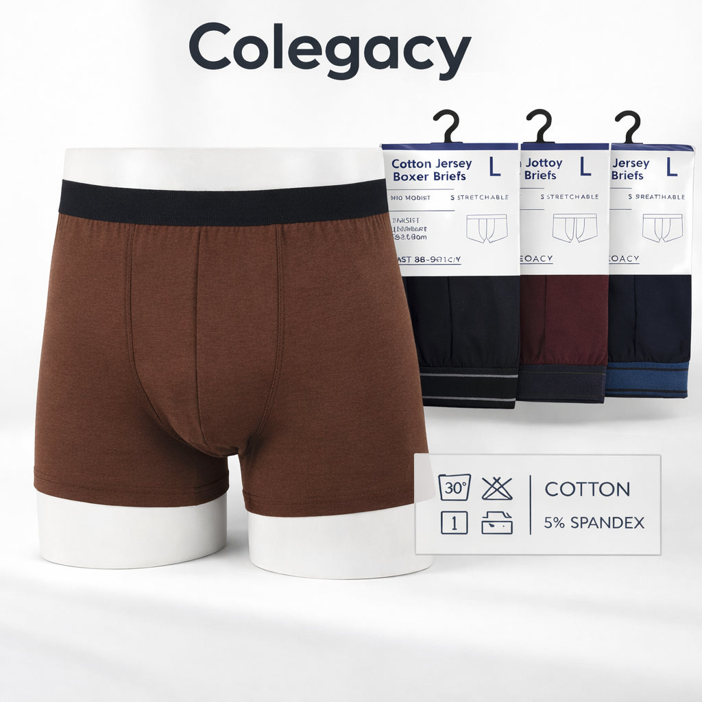 COLEGACY Premium Cotton Boxer Briefs – Soft • Stretchable • Breathable