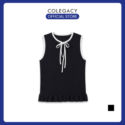 COLEGACY Women Elegant Ribbon Knit Sleeveless Top