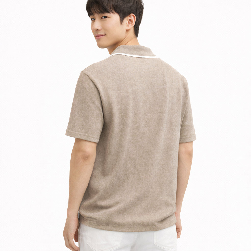 COLEGACY Men Knitted Polo Shirt