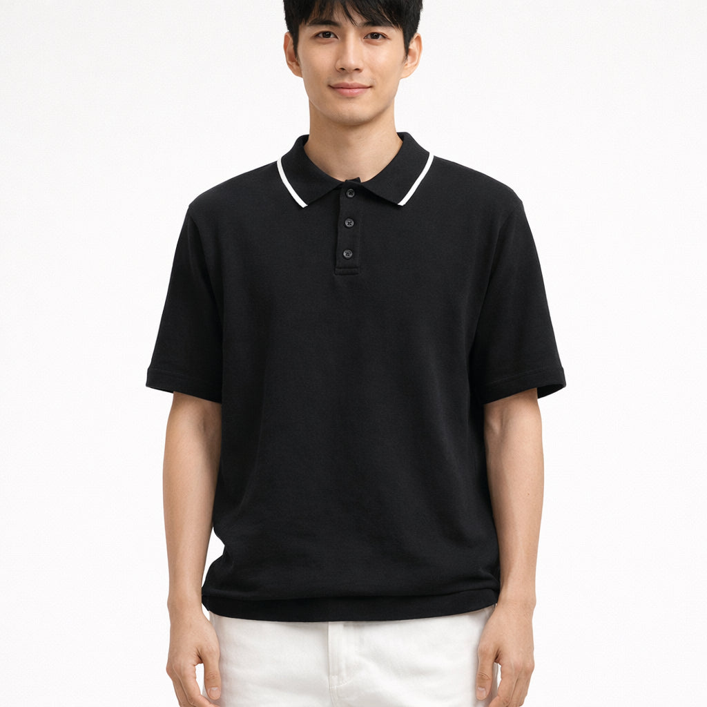 COLEGACY Men Knitted Polo Shirt