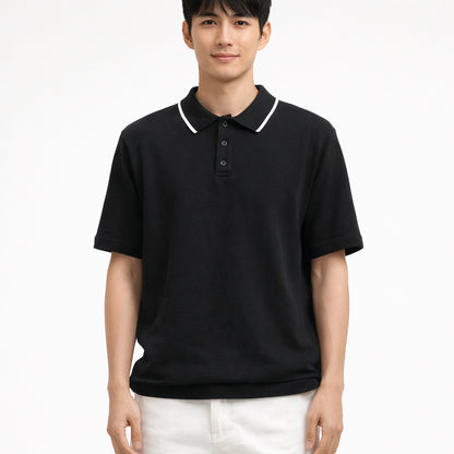 COLEGACY Men Knitted Polo Shirt