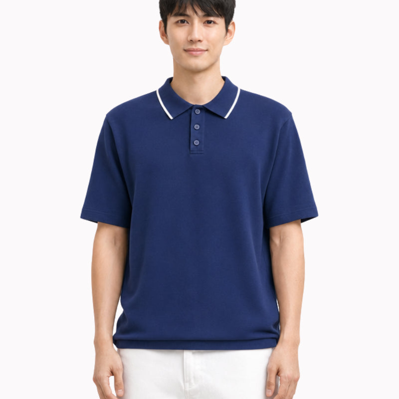 COLEGACY Men Knitted Polo Shirt