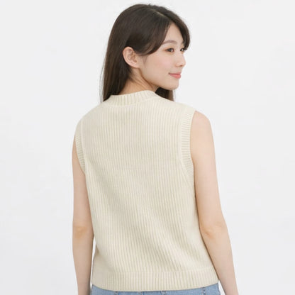 COLEGACY Women Elegant Knit Button Vest
