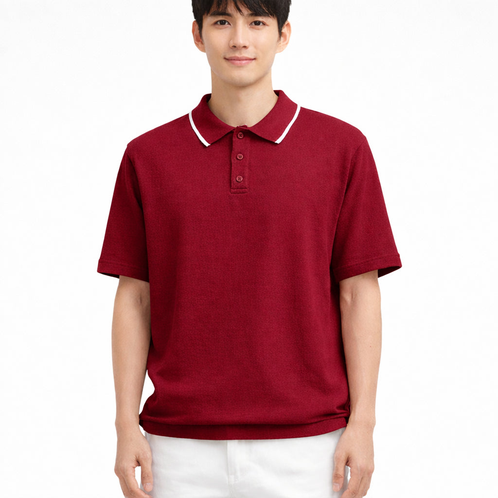 COLEGACY Men Knitted Polo Shirt