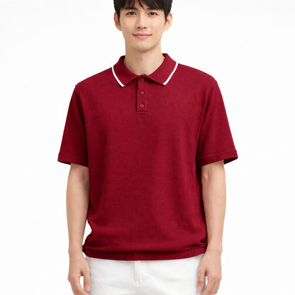 COLEGACY Men Knitted Polo Shirt