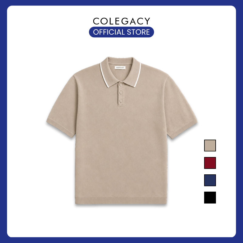 COLEGACY Men Knitted Polo Shirt