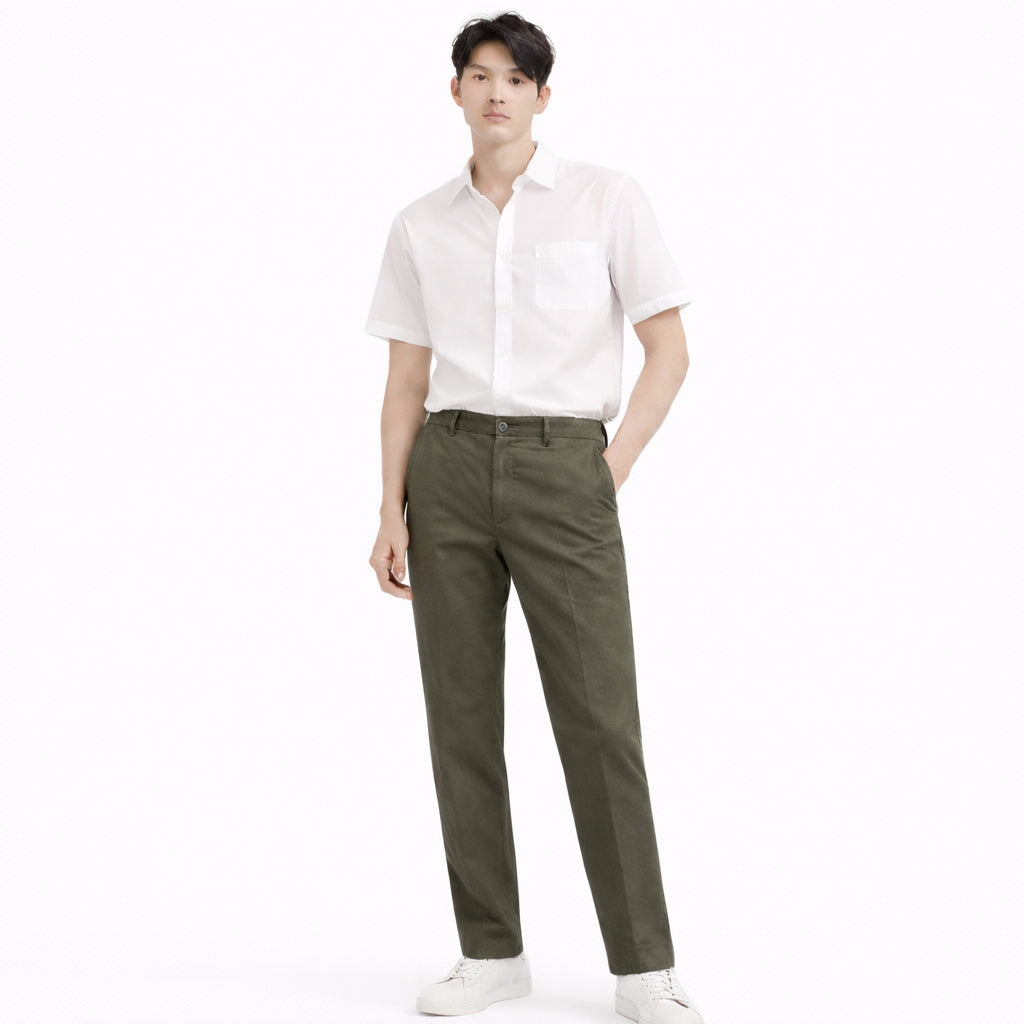 COLEGACY Men Slim Fit Chino Pants | Stretch Casual Trousers Korean Style