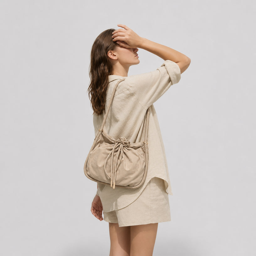 COLEGACY Soft Drawstring Nylon Shoulder Bag