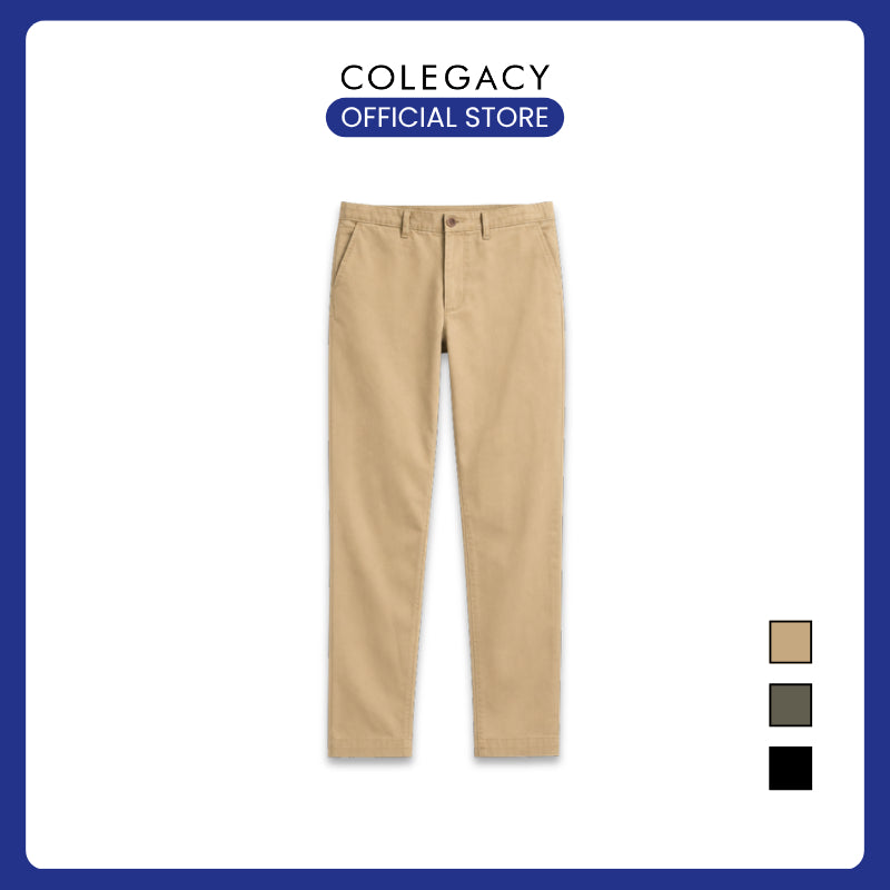COLEGACY Men Slim Fit Chino Pants | Stretch Casual Trousers Korean Style