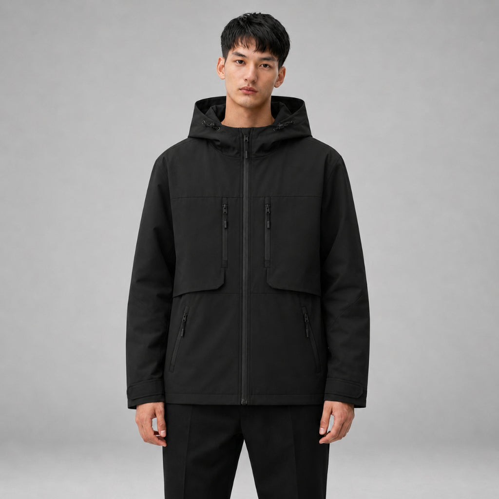 COLEGACY Men Black Windbreaker Jacket