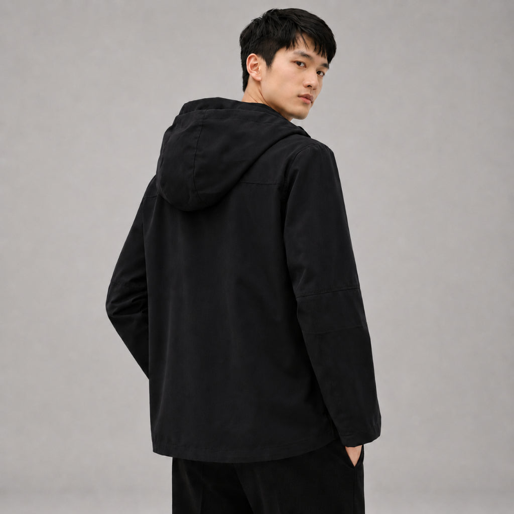 COLEGACY Men Black Windbreaker Jacket