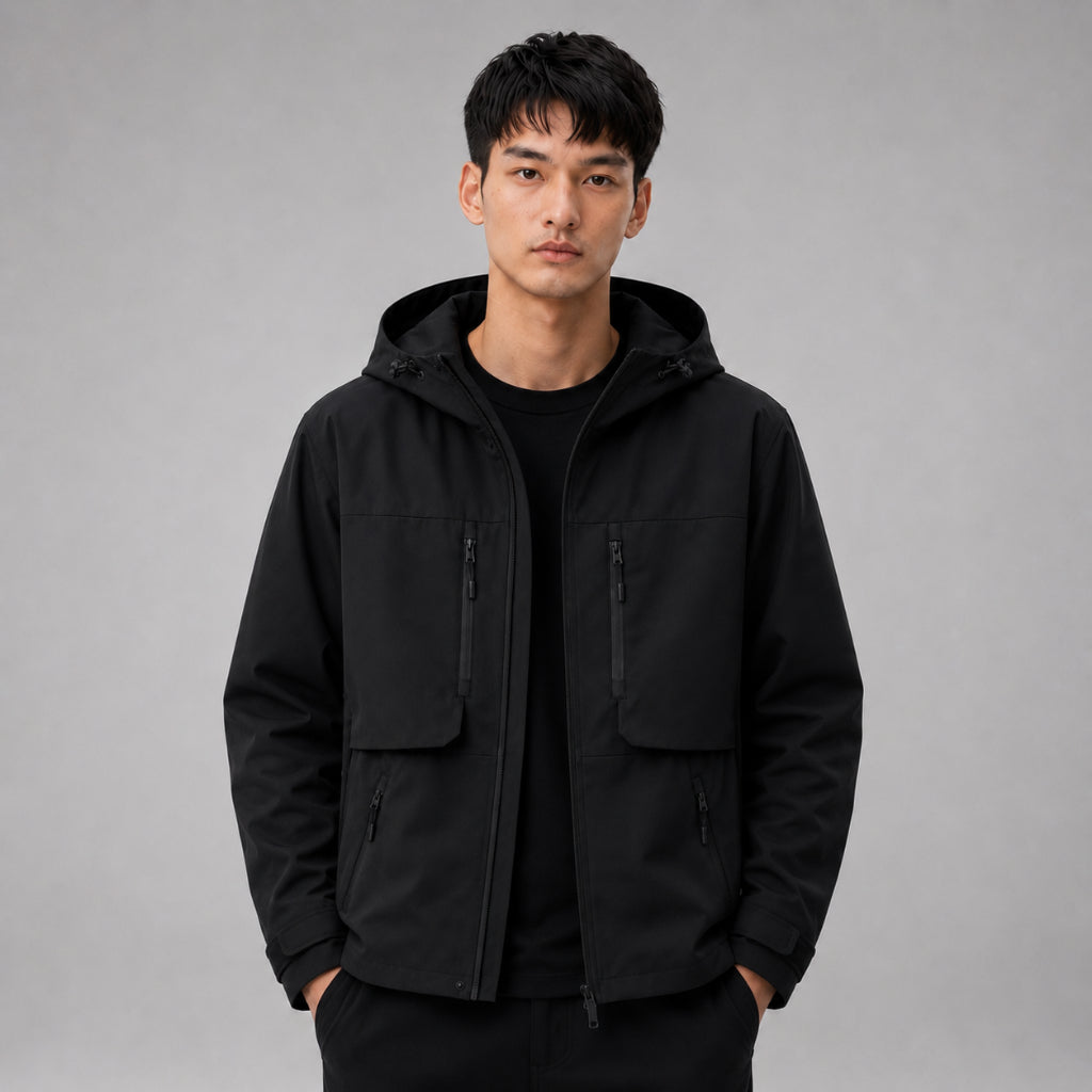 COLEGACY Men Black Windbreaker Jacket