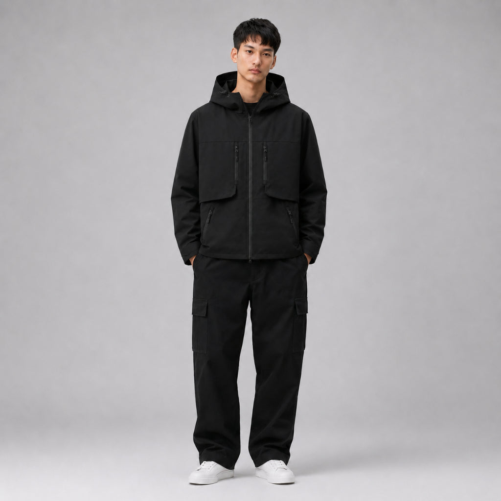 COLEGACY Men Black Windbreaker Jacket