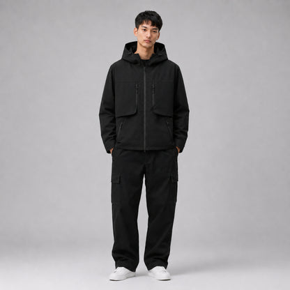 COLEGACY Men Black Windbreaker Jacket