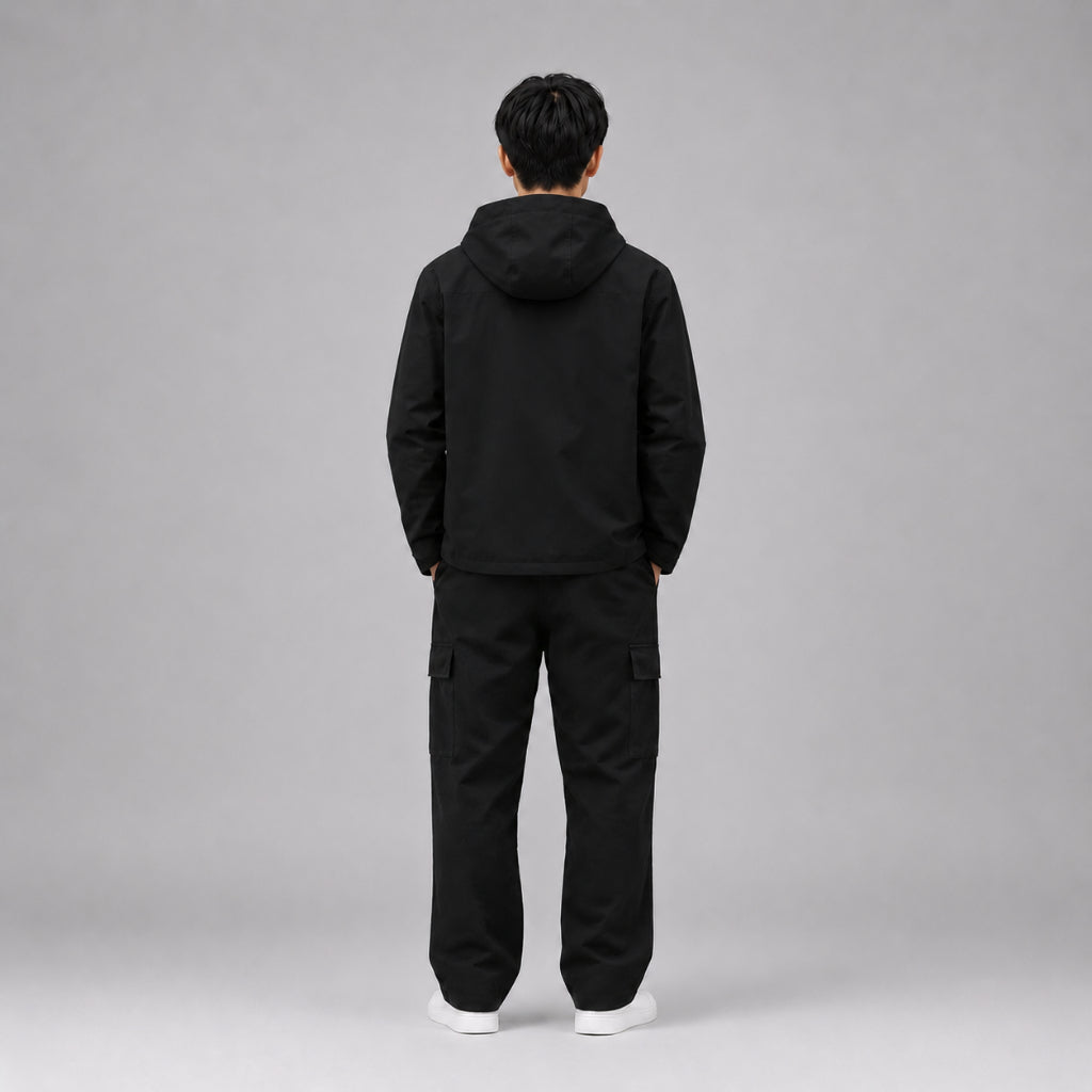 COLEGACY Men Black Windbreaker Jacket