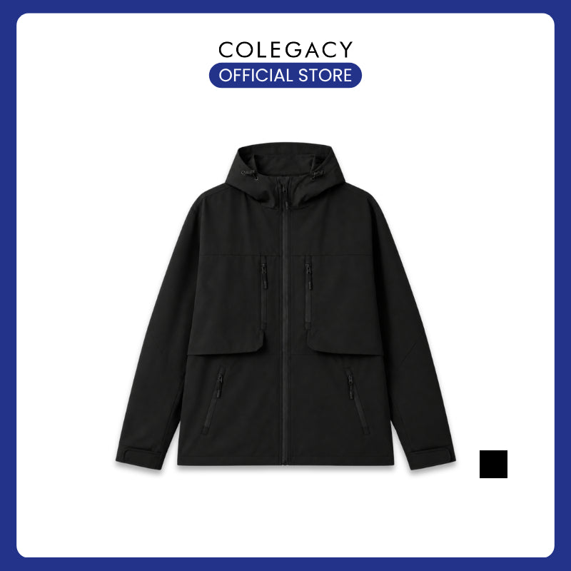 COLEGACY Men Black Windbreaker Jacket